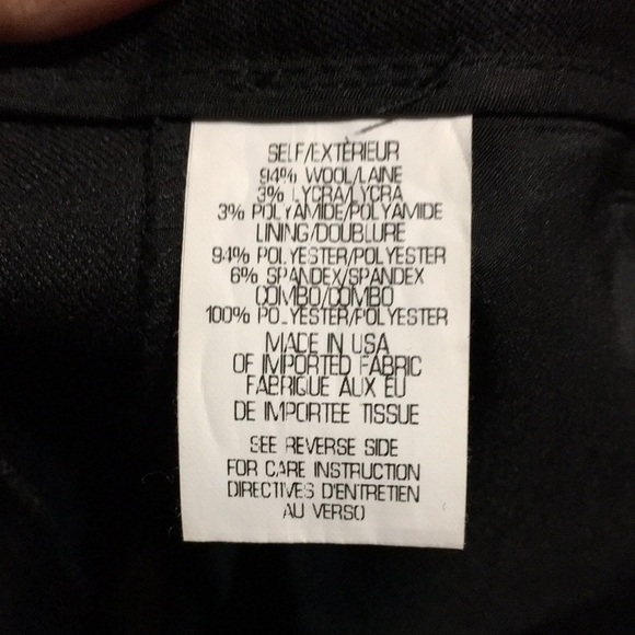 THEORY WOOL NWOT BLACK TUXEDO STRAIGHT LEG SATIN SIDE BELTED PANTS SIZE 10 luvvv - Picture 11 of 11